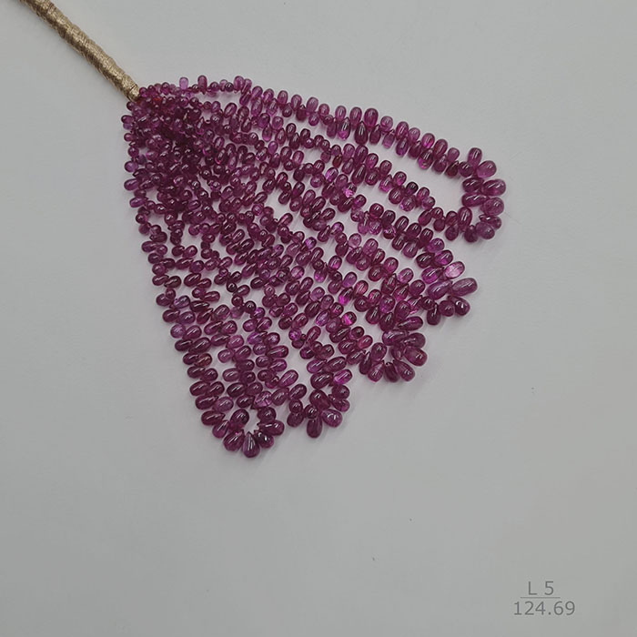 Burmese Ruby Unheated Drop Beads