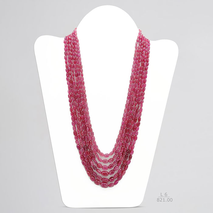 Ruby Oval Beads