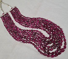 Rubellite Oval Beads