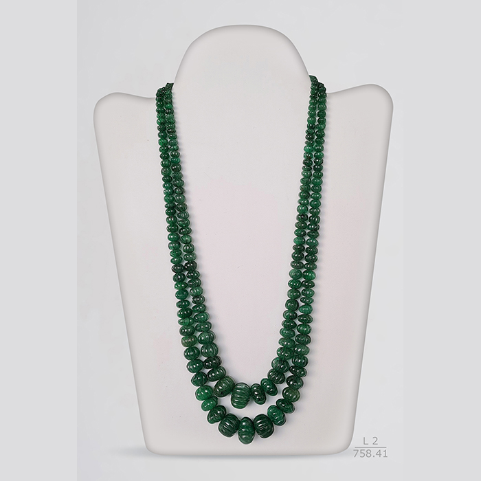 Emerald Carving Rondelle Beads