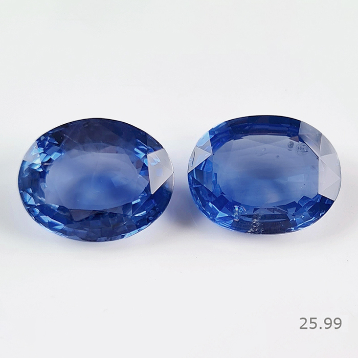 Srilankan Heated Unheated Blue Sapphire Pair