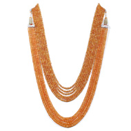 Orange Sapphire Faceted Beads