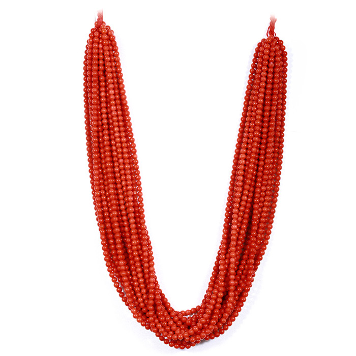 Coral Rondelle Beads