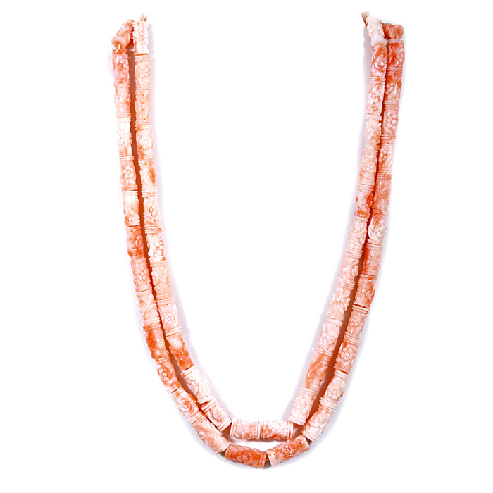 Pink Coral Carving Beads
