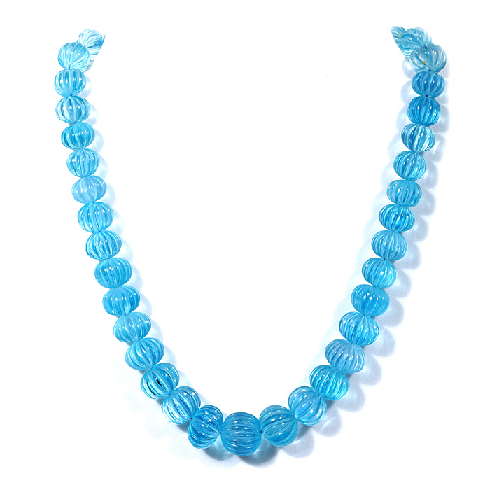 Blue Topaz Carving Beads