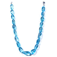 Blue Topaz Oval Tumble Beads