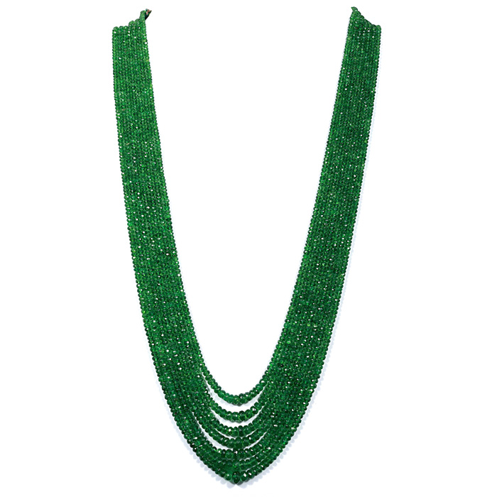 Tsavorite Faceted Round Beads