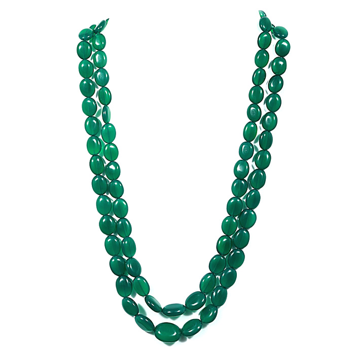Green Onyx Oval Tumble Beads 