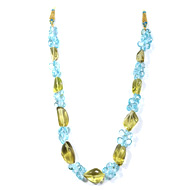 Lemon Quartz + Blue Topaz Fancy Beads