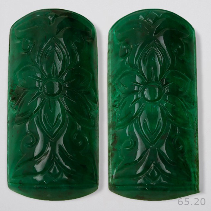 Zambian Emerald Carving Pair