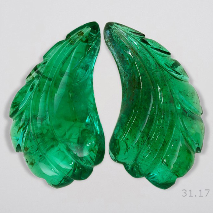Zambian Emerald Carving Pair