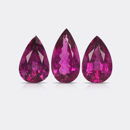 NATURAL RUBELLITE 3 PC SET