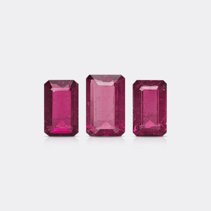 NATURAL RUBELLITE 3 PC SET