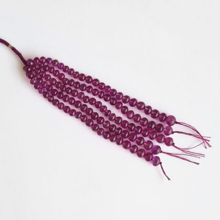 BURMESE RUBY UNHEATED RONDELLE BEADS